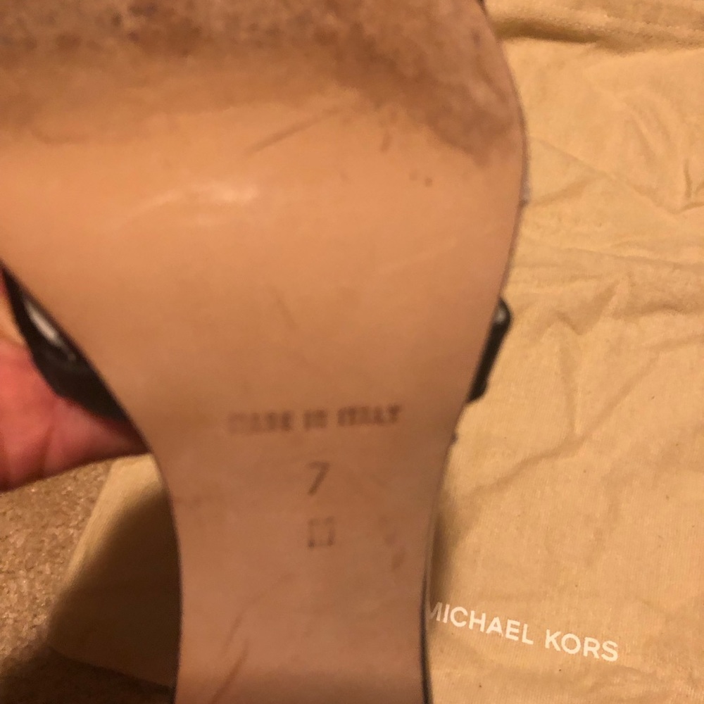 Michael Kors Black/White patent strappy mule - 7 - Picture 5 of 6